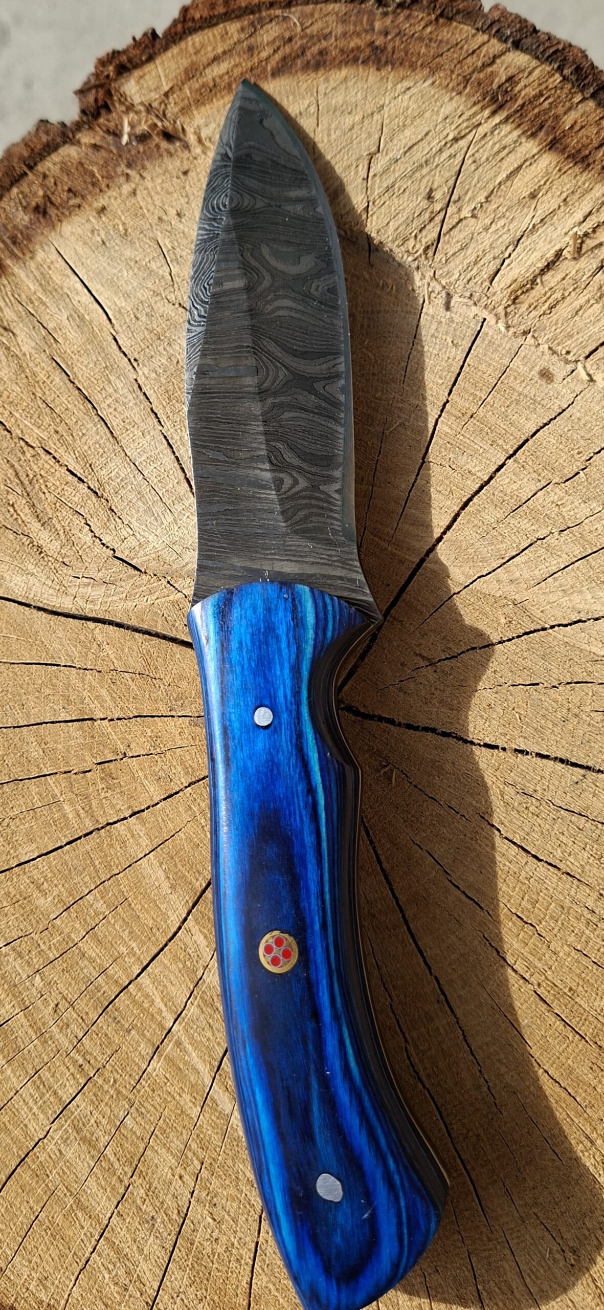 OKOR „Egejský vlk“ – ručne kovaný damaškový lovecký nôž – Obrázok 4