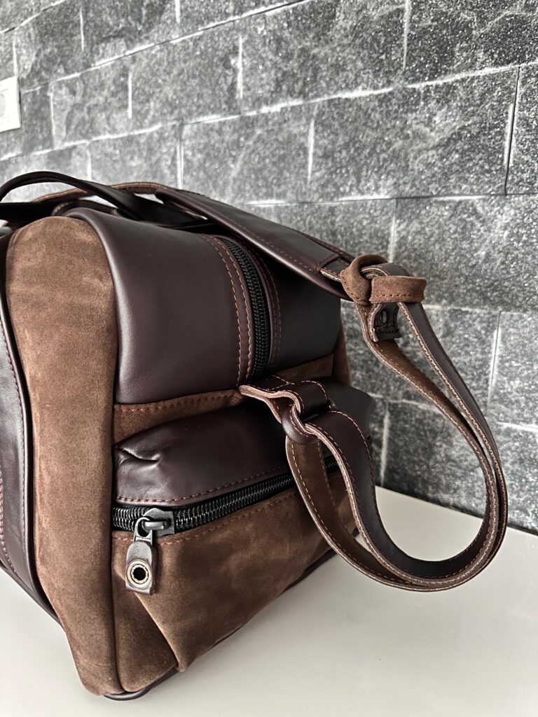 Small Kožená cestovná taška – hnedá | Nomad Line