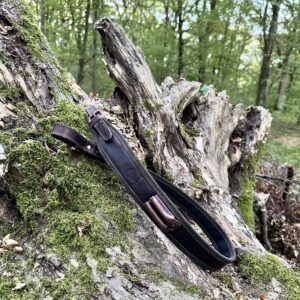 Kožený remeň na poľovnícku zbraň – Luxory +2 pútka na náboje – hnedá
