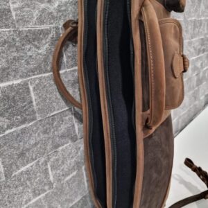 Dvojité kožené puzdro na poľovnícku zbraň – zemitohnedá | Highland Hide Series