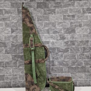 armádna olivová Kožený set na poľovnícku zbraň 130 cm – puzdro & Malá poľovnícka taška | Highland Hide Series