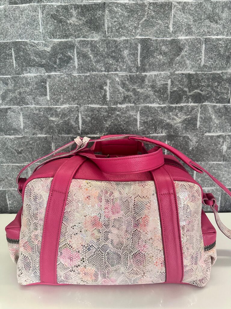 Small Kožená cestovná taška – ružová | Nomad Line